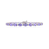 Prong Set Tanzanite Diamond Wedding Engagement Bracelet Minimalist Tanzanite Tennis Bracelet For Women