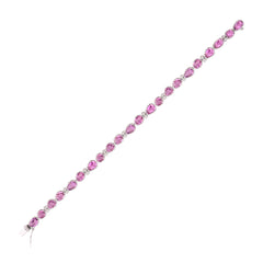Pink Sapphire Diamond Bracelet Tennis Wedding Engagement Bridal Diamond Bracelet For Women