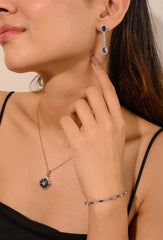 Pear Cut Blue Sapphire Dangle Drop Earring Wedding Engagement Sapphire Earring For Bridal