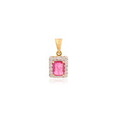 Minimalist Ruby Diamond Pendant Octagon Cut Ruby Diamond Pendant Wedding Engagement Pendant For Women