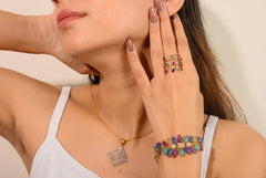 Square Filigree Diamond Pendant Unique Diamond Yellow Gold Pendant For Wedding Anniversary Gifts