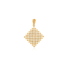 Square Filigree Diamond Pendant Unique Diamond Yellow Gold Pendant For Wedding Anniversary Gifts