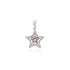 Star Diamond Pendant White Gold Diamond Pendant For Wedding Fine Jewelry
