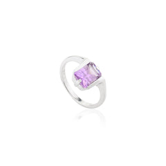 925 Sterling Silver Amethyst Gemstone Ring February Birthstone Gifts