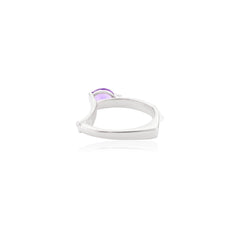 0.62 Ct Amethyst Gemstone Ring Sterling Silver Amethyst Ring For Women
