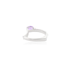 0.62 Ct Amethyst Gemstone Ring Sterling Silver Amethyst Ring For Women