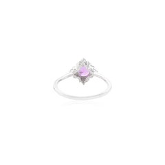 0.8 Ct Round Cut Purple Amethyst Gemstone Sterling Silver Ring