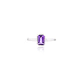 0.6 Ct Amethyst Gemstone Ring 925 Sterling Silver Amethyst Ring For Women