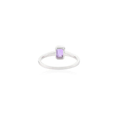 0.6 Ct Amethyst Gemstone Ring 925 Sterling Silver Amethyst Ring For Women