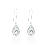 Pear Cut Aquamarine Gemstone Sterling Silver Earrings For Her/Women Gifts Ideas