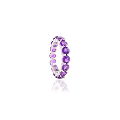 925 Sterling Silver Amethyst Gemstone Full Eternity Band Ring For Anniversary Gifts