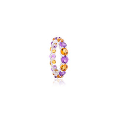 3.88 Ct Amethyst Citrine Gemstone Full Eternity Band Ring For Anniversary Gifts