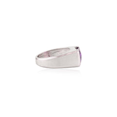 2.55 Ct Cushion Cut Amethyst Sterling Silver Band Ring For Anniversary Gifts