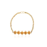 18k Yellow Gold Citrine Diamond Bracelet For Wedding Engagement