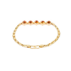 18k Yellow Gold Citrine Diamond Bracelet For Wedding Engagement