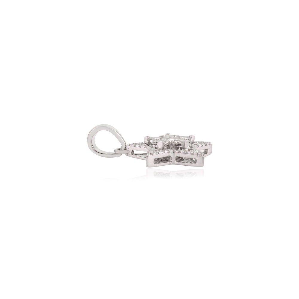 Star Diamond Pendant White Gold Diamond Pendant For Wedding Fine Jewelry